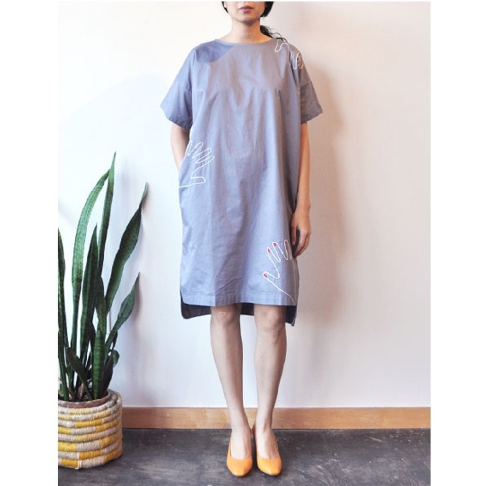 Mr Larkin Maggie Embroidered Hands Boxy Dress